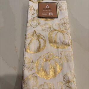 Gold Pumpkin Kitchen Towels set of 2